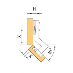 Závěs CLIP +45°, s tlumením