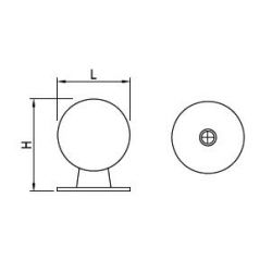 knopek Tomic, průměr 18mm, matný nikl
