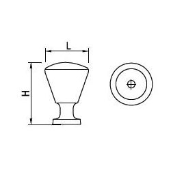 knopek Ukuda, lesklý chrom