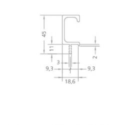 Hliníkový narážecí profil Paolo II, imitace nerezu 