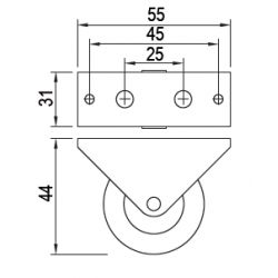 kolečko 449, Ø40mm, pevné