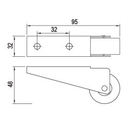 kolečko 453, Ø40mm, pevné