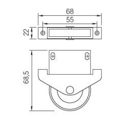 kolečko 454, Ø45mm, pevné