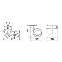 Kolečko Formula Ø 40 mm, s brzdou