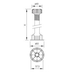 SCILM plastová nožička rektifikační - jednodílná