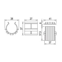Rohový šroubovací klips k nožičce SCILM