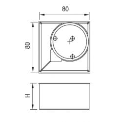 Nožička 80x80 mm, chrom