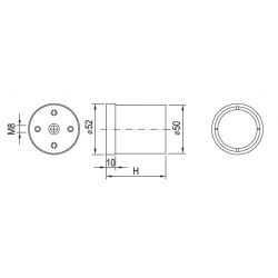 Nožička 709R Ø50 mm, šedá RAL 9006