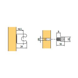 Protikus držáka soklu pro šatní skříňe, kovový