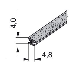 Štetinka 4,8x4 mm, dorazová s lepem