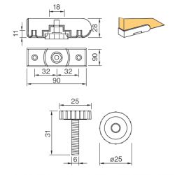 Stavací nožička PR 26.18