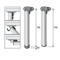 Sklopní stolová noha Jengo, hliník