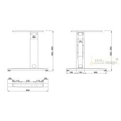 Stolní podnož ST223R, výškově nastavitelná