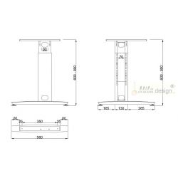 Stolní podnož ST223/60R, výškově nastavitelná