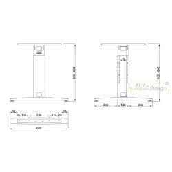 Stolní podnož ST224R, výškově nastavitelná