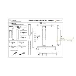 Stolní podnož ST227 R, výškově nastavitelná