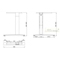Stolní podnož ST227 R, výškově nastavitelná