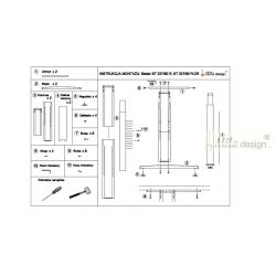 Stolní podnož ST227/60 R, výškově nastavitelná