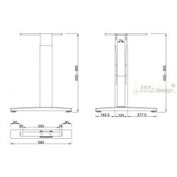 Stolní podnož ST227/60 R, výškově nastavitelná