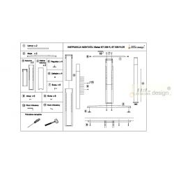 Stolní podnož ST226 R, výškově nastavitelná