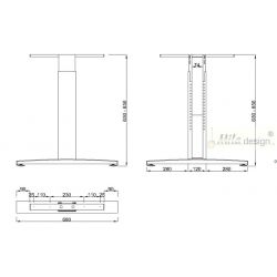 Stolní podnož ST226 R, výškově nastavitelná
