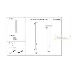 Rohová noha ST501 + úchyt ST955 4x90°, výškově nastavitelná