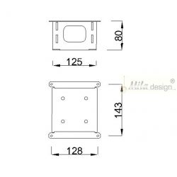 Rohová noha ST501 + úchyt ST955 4x90°, výškově nastavitelná