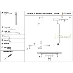 Stolní podnož Linear LN3301R, výškově nastavitelná