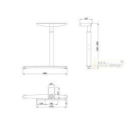 Stolní podnož Linear LN3301R, výškově nastavitelná