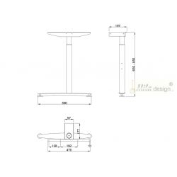 Stolní podnož Linear LN3303R, výškově nastavitelná