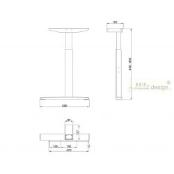 Stolní podnož Linear LN3403R, výškově nastavitelná