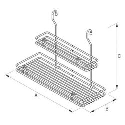 Závěsny koš dvoupolicový - dlouhý