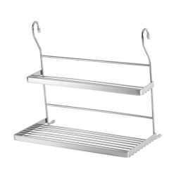 Závěsná dvou-police na kořenky, chrom