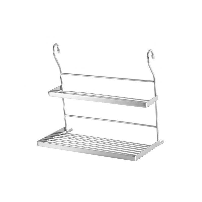 Závěsná dvou-police na kořenky, chrom