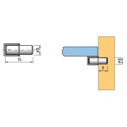 Policová podpěrka s návlekem 609/1