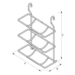 Závěsny koš na láhve třípolicový, chrom