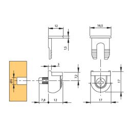 Podpěra na skleněné police PEKI