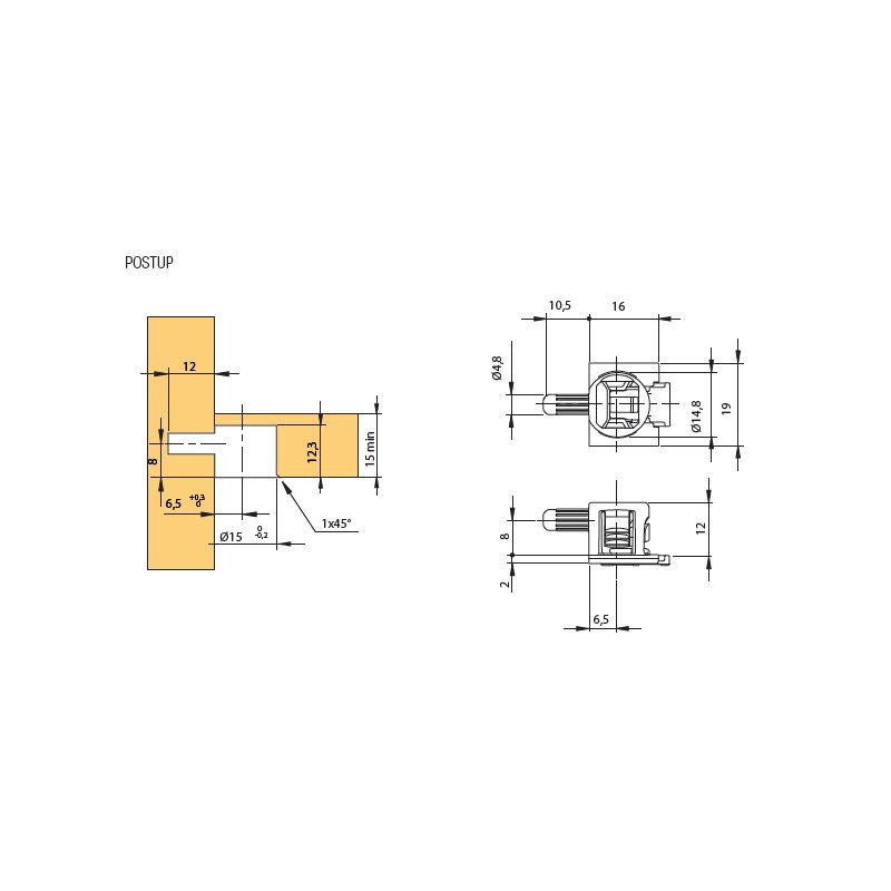 Policová podpěra Unico trn, 5 mm