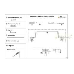 Stolní podnož se sklopnou deskou ST847MU s kolečkami