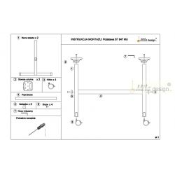 Stolní podnož se sklopnou deskou ST847MU s kolečkami