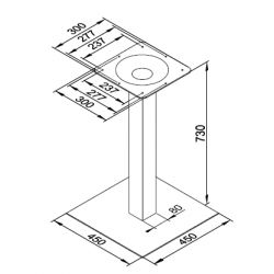 Centrální stolní noha Strong 450x450/730 mm
