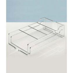 KS - závěsný koš na láhve s dvojitým relingem, stříbrná