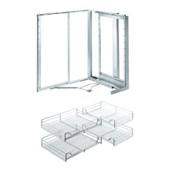 Magic Corner 900-1000, celodrátěné koše, chrom