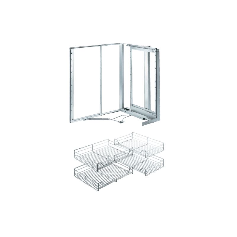 Magic Corner 900-1000, celodrátěné koše, chrom