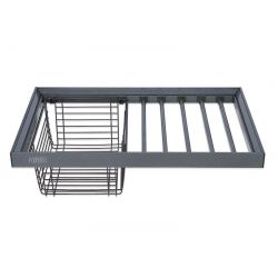 Výsuvný věšák na kalhoty s košem na prádlo WB 663, antracit