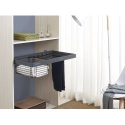 Výsuvný věšák na kalhoty s košem na prádlo WB 663, antracit