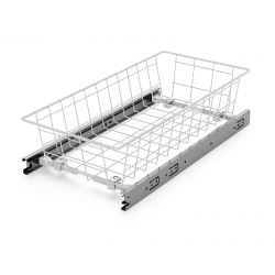 Výsuvný šatní koš na prádlo NOVUM 120 mm, bílý