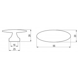 knopek Graffito, nikl tmavý lesklý