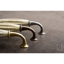 Rustikální úchytka Country, starozlatá/ porcelán béžový