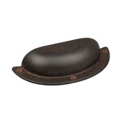 úchytka mušle Art Decó, efekt hrdze